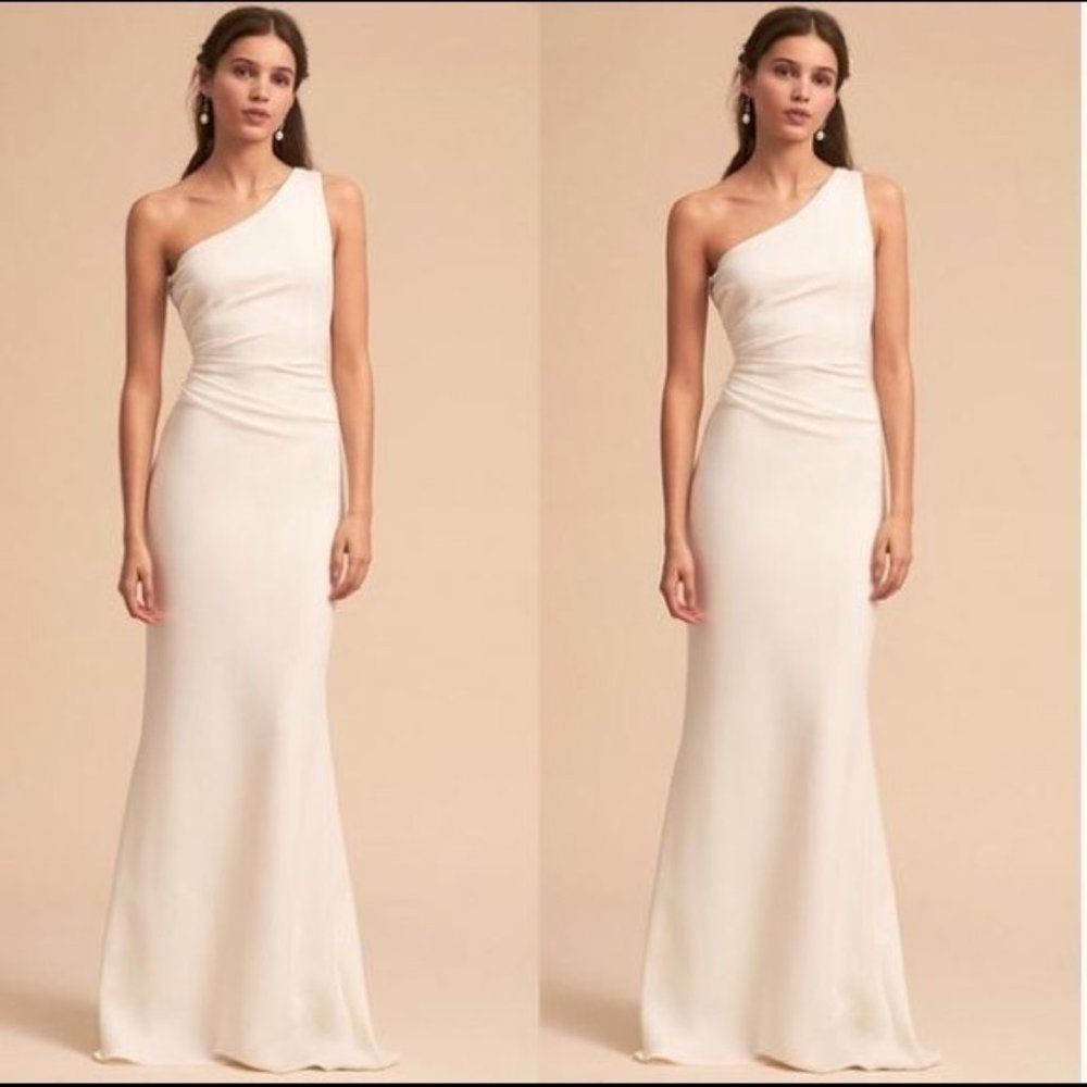BHLDN Katie May Gwyneth One Shoulder Ivory Gown Size 6